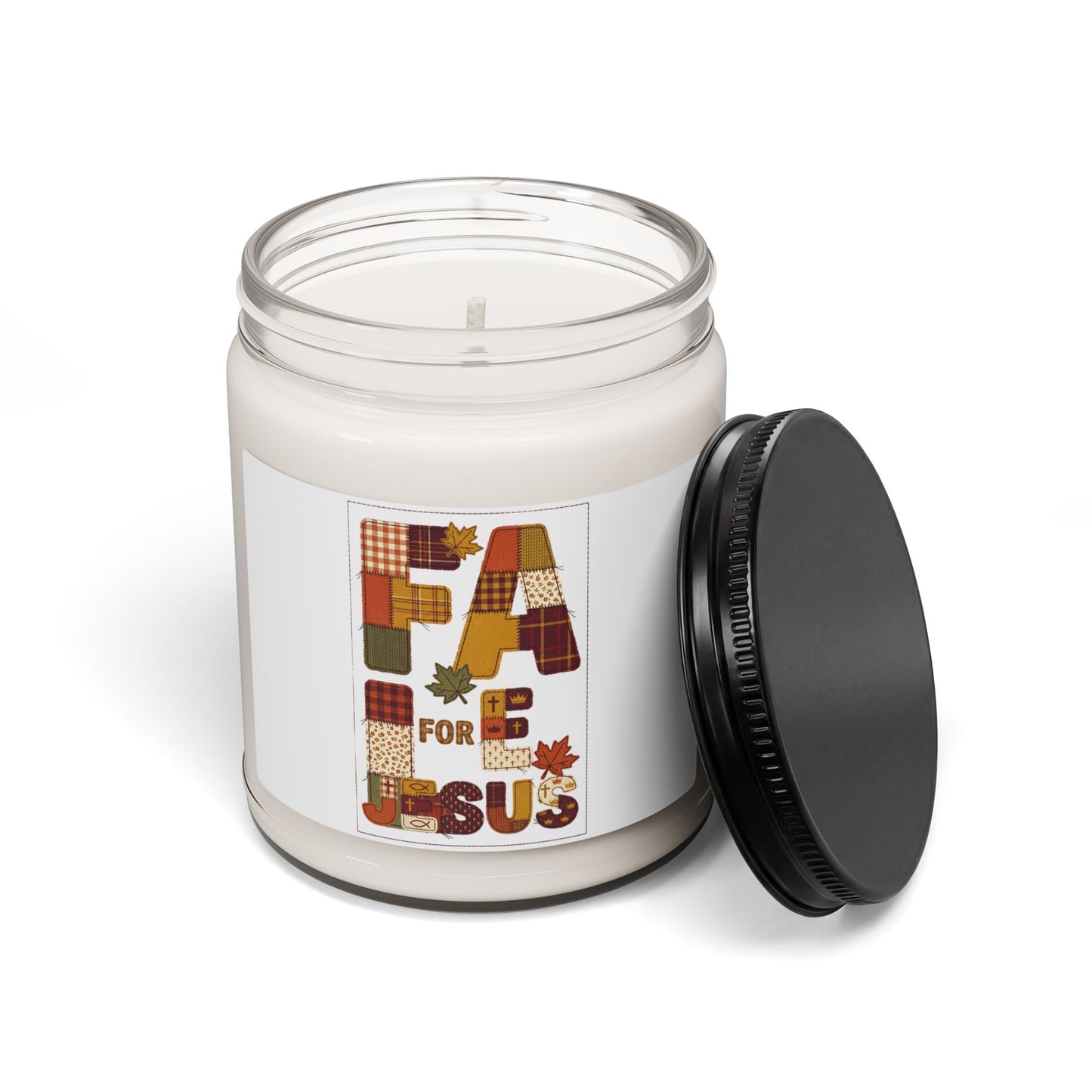Fall Plaid 'Fall for Jesus' Candle | Thanksgiving Soy Candle