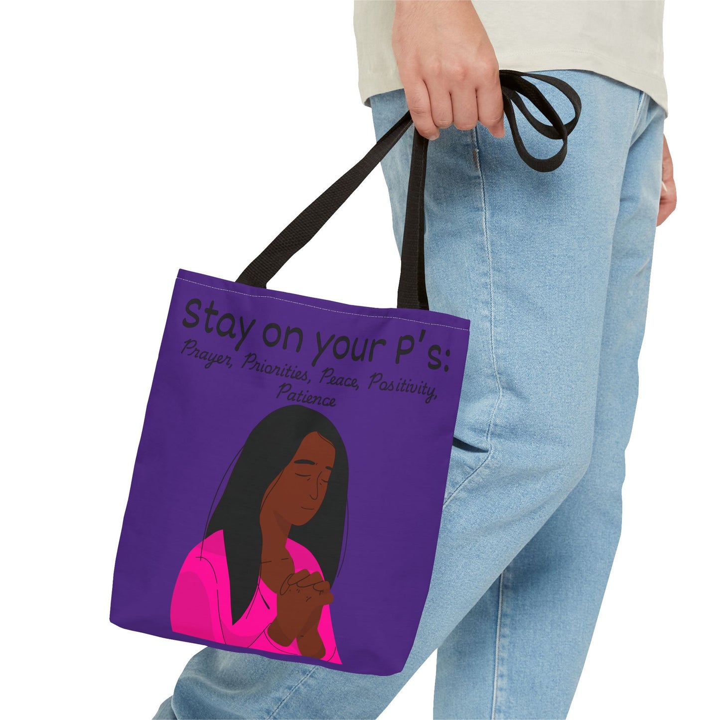 Empowering Prayer Tote Bag - Stay on Your P's: Prayer, Priorities, Peace, Positivity, Patience, Spiritual Gift, Christian Accessory, [...]