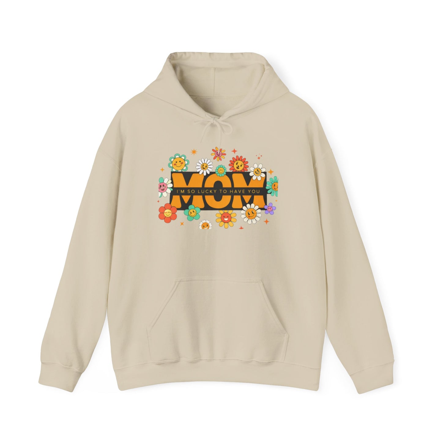 Hoodie - 'WOW' Retro Floral Graphic Hoodie | 70s Inspired Flower Power Sweatshirt
