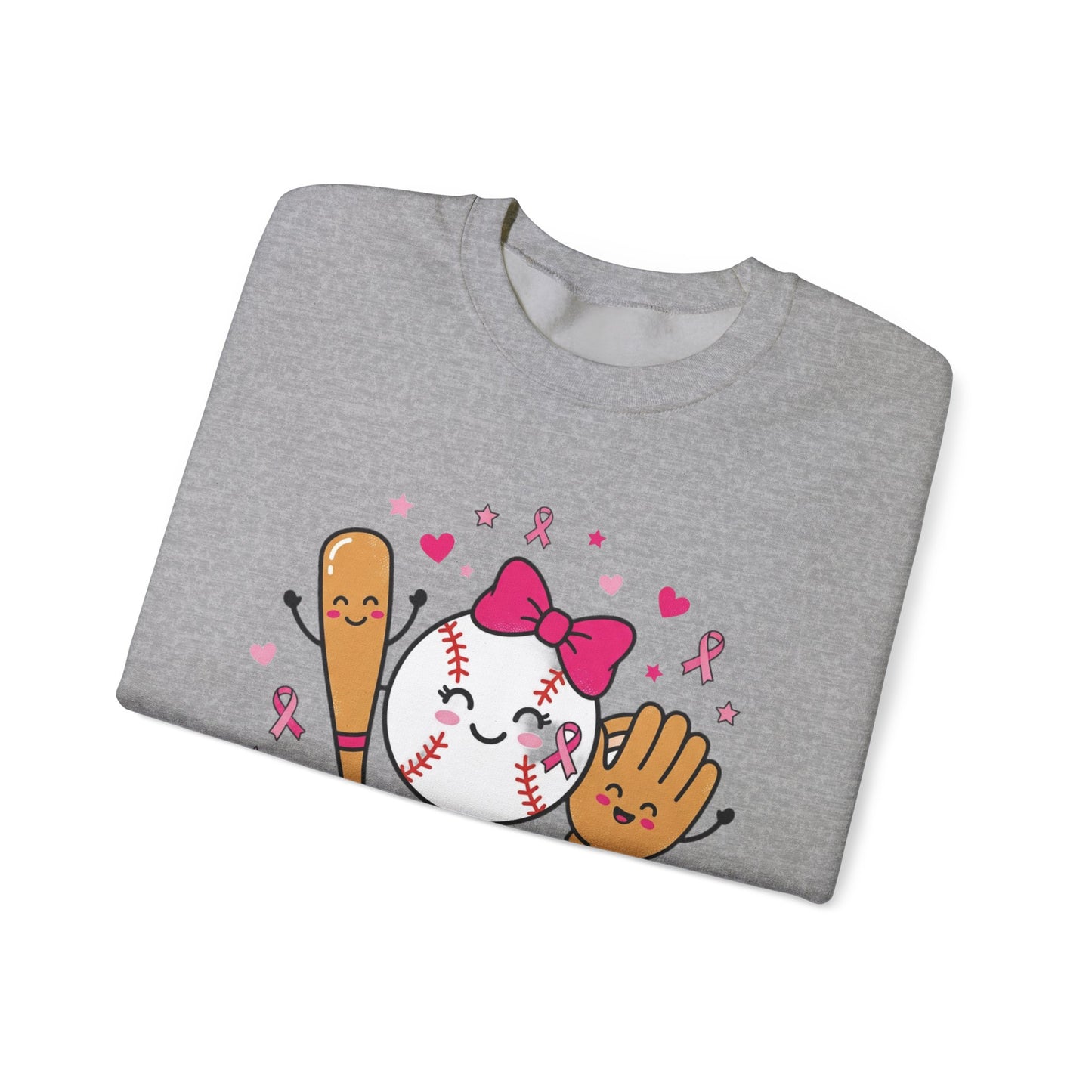 Softball Ribbon Team Support Sweatshirt | Breast Cancer Awareness