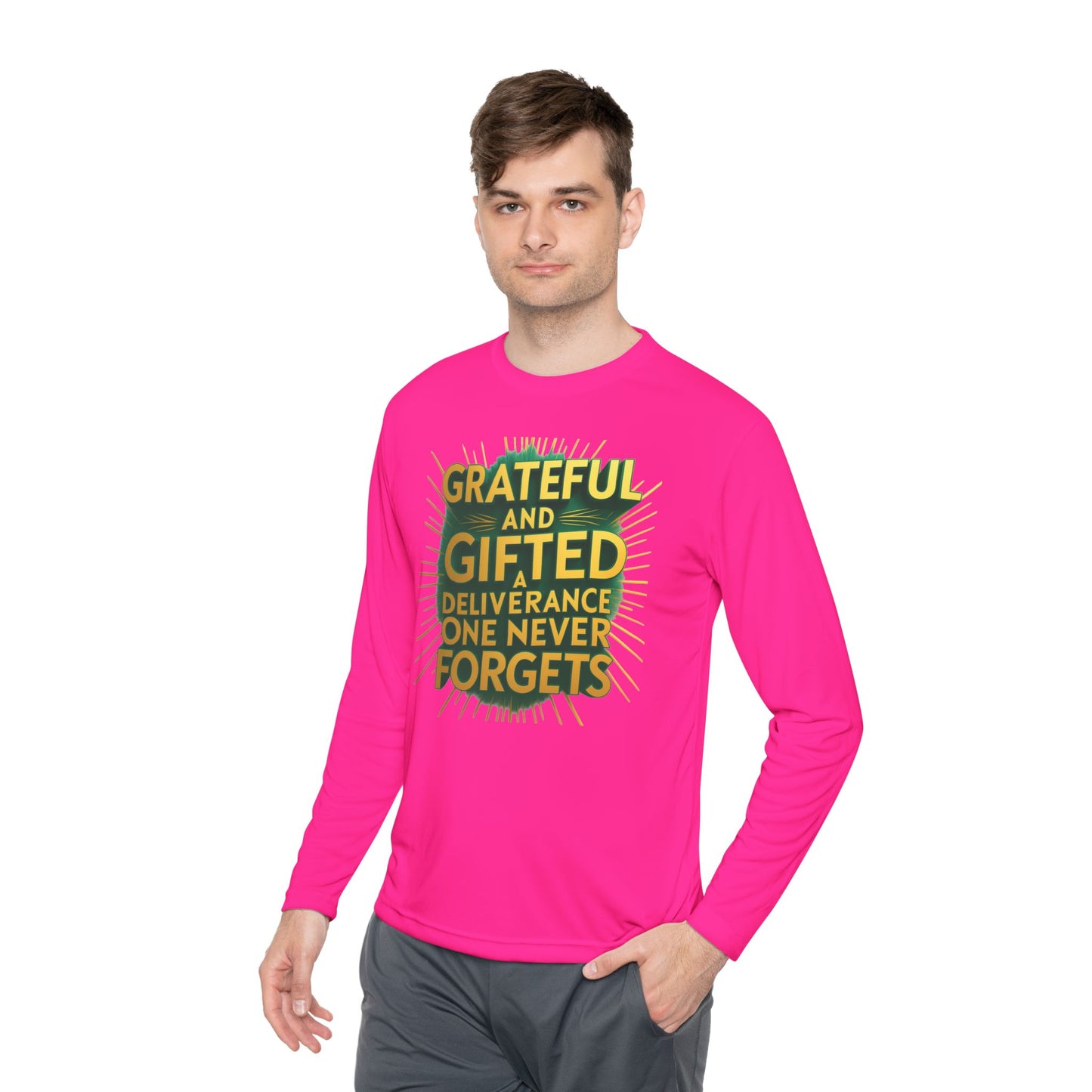 Grateful & Gifted Long Sleeve Tee | Inspirational Gift, Unisex Shirt, Perfect for Celebrations, Casual Wear, Thoughtful Present