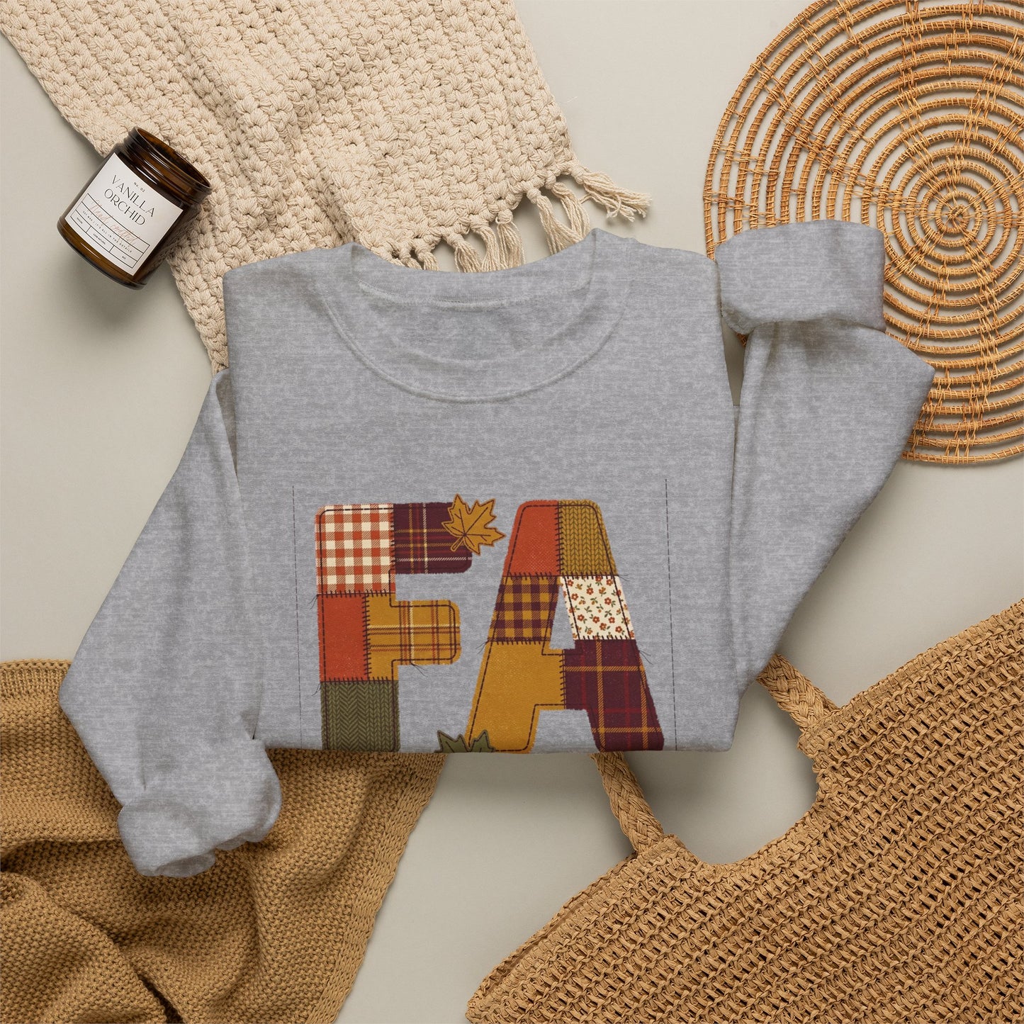 Fall Patchwork "Fae for Jesus" Crewneck Sweatshirt | Thanksgiving Harvest