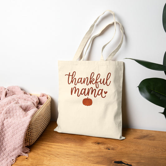 Thankful Mama tote bag | Thanksgiving pumpkin, fall harvest