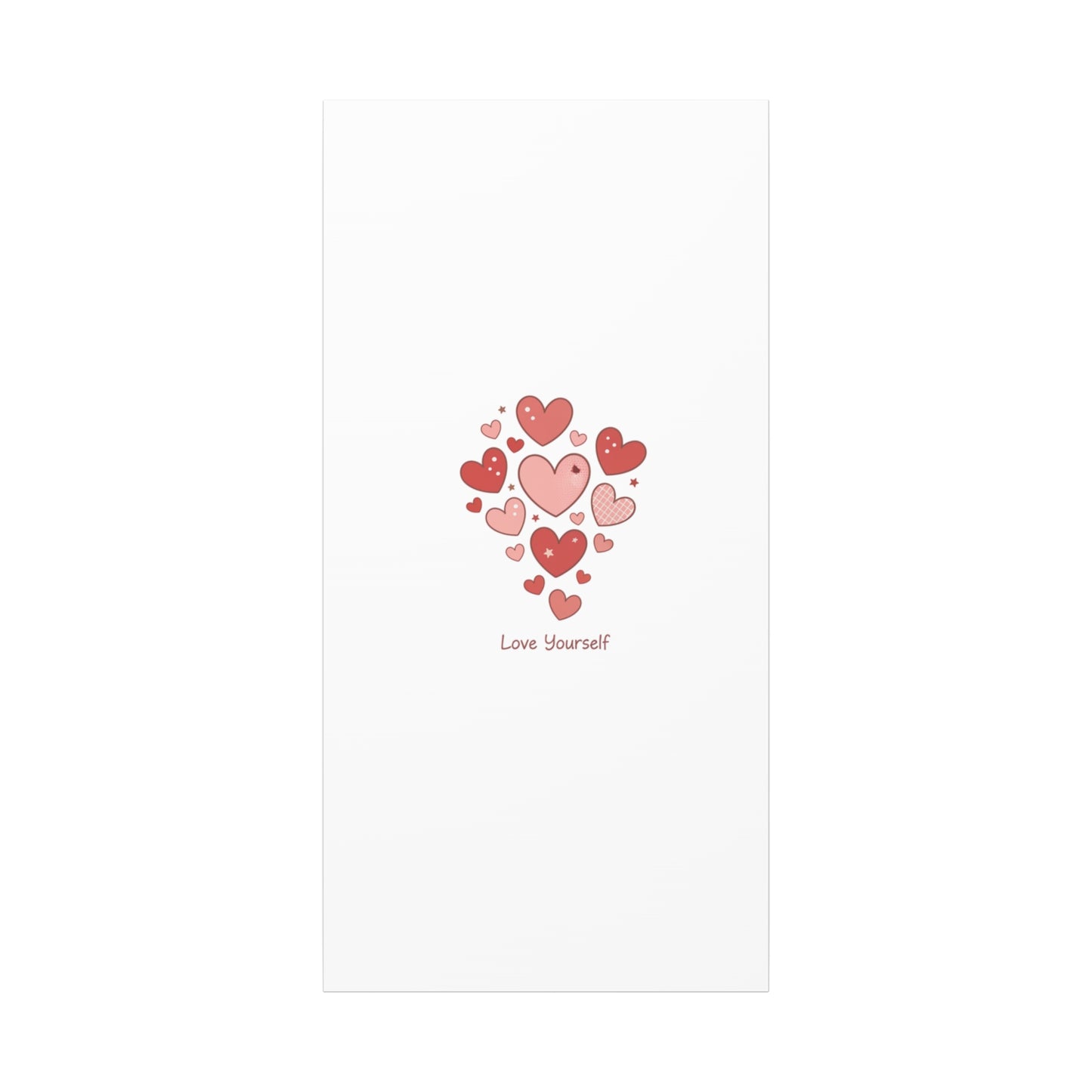 Love Yourself Canvas Wall Art — Watercolor Hearts Inspirational Home Decor