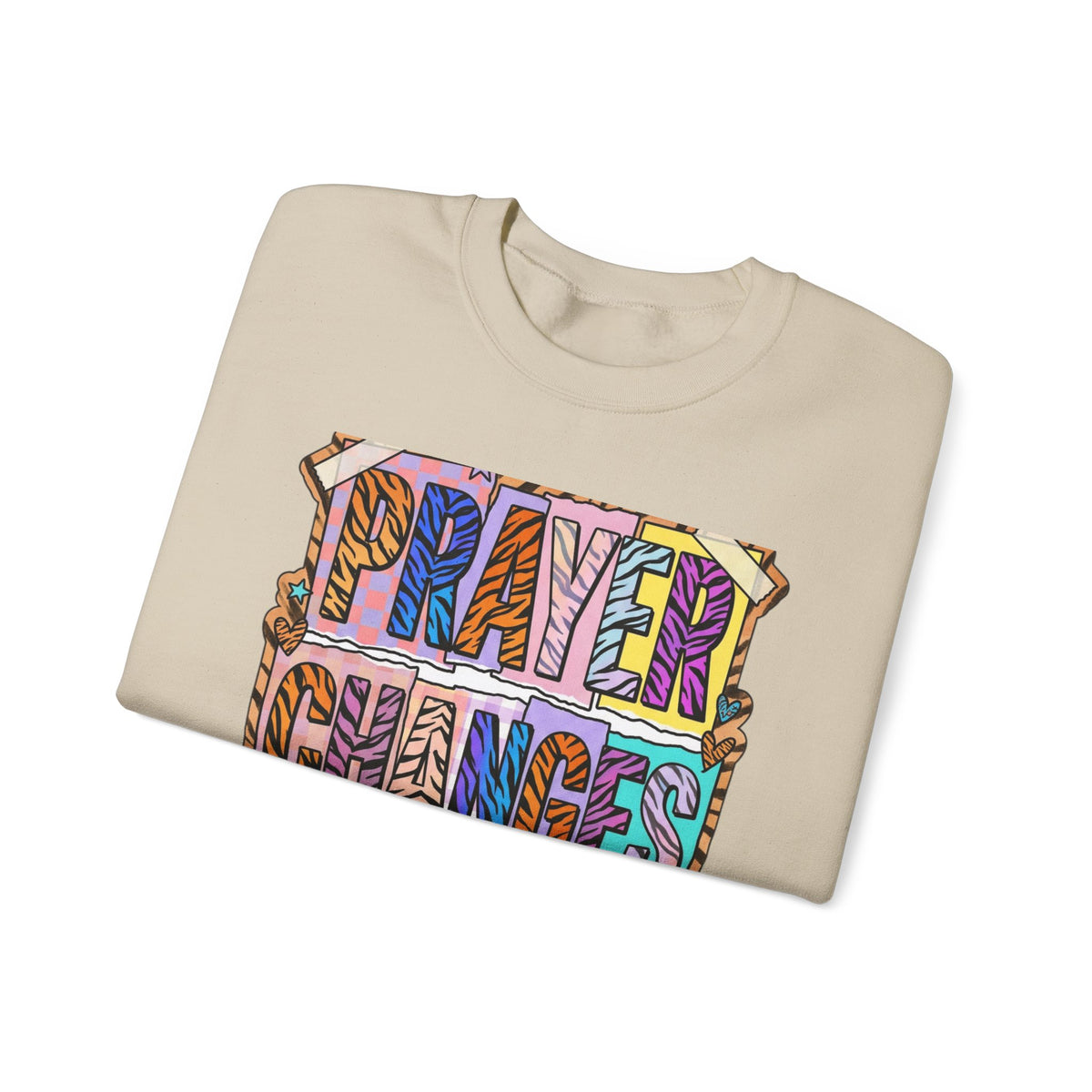 Prayer Changes Things Sweatshirt | Christian rainbow scripture, mixed-font faith