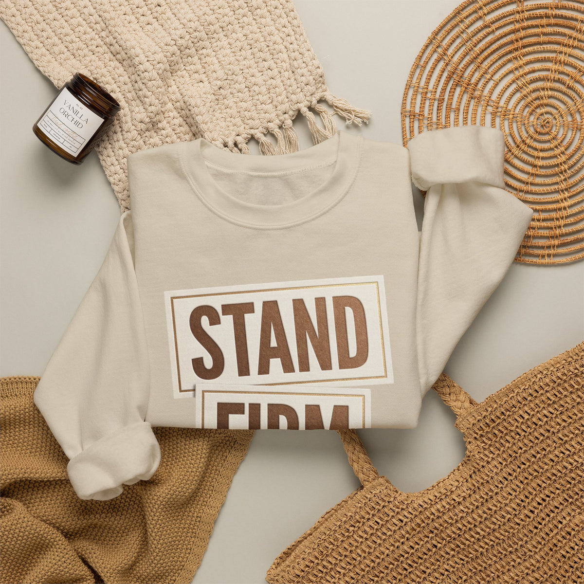 Stand Firm Always Sweatshirt | Christian Streetwear, Bold Typography, Distressed