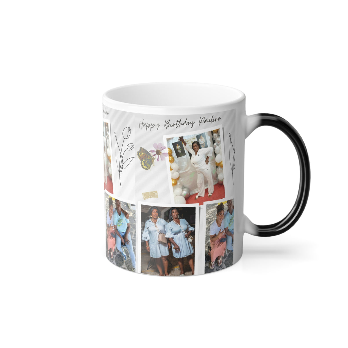 Personalized Color-Changing Mug – Happy Birthday Grandma Photo Collage Keepsake