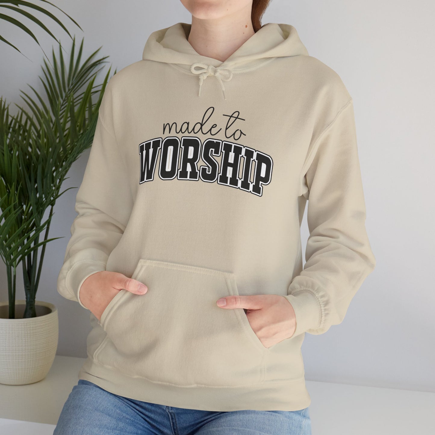 Christian Graphic Hoodie - 'Made to Worship' Pullover