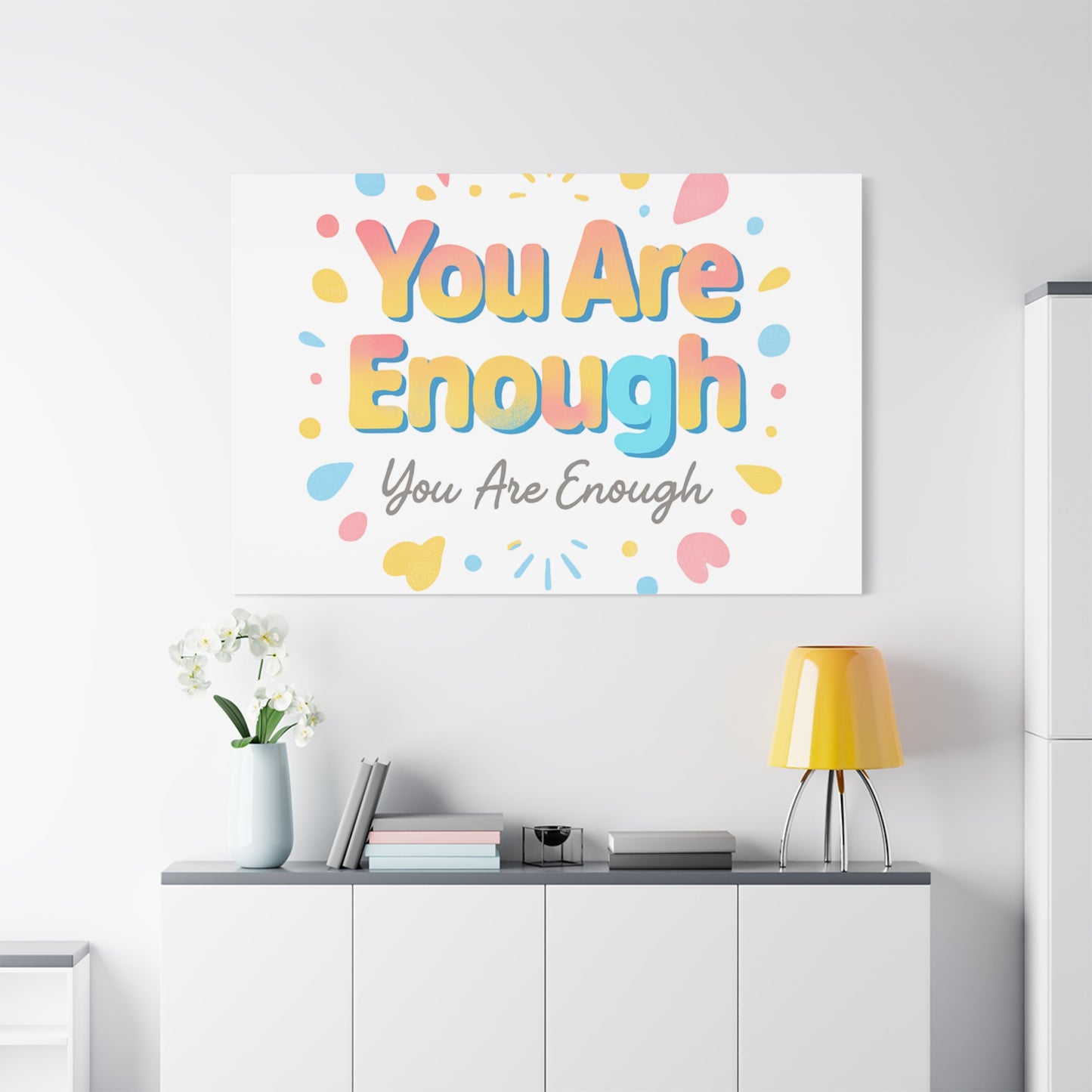 You Are Enough Canvas Wall Art — Inspirational Motivational Home Decor