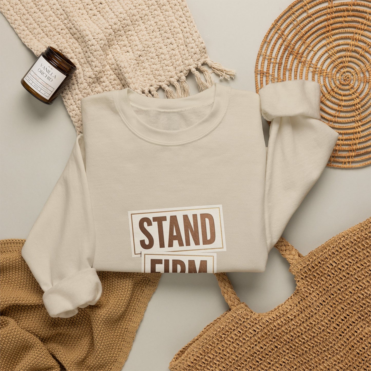 Stand Firm Always Sweatshirt | Christian Streetwear, Bold Typography, Distressed