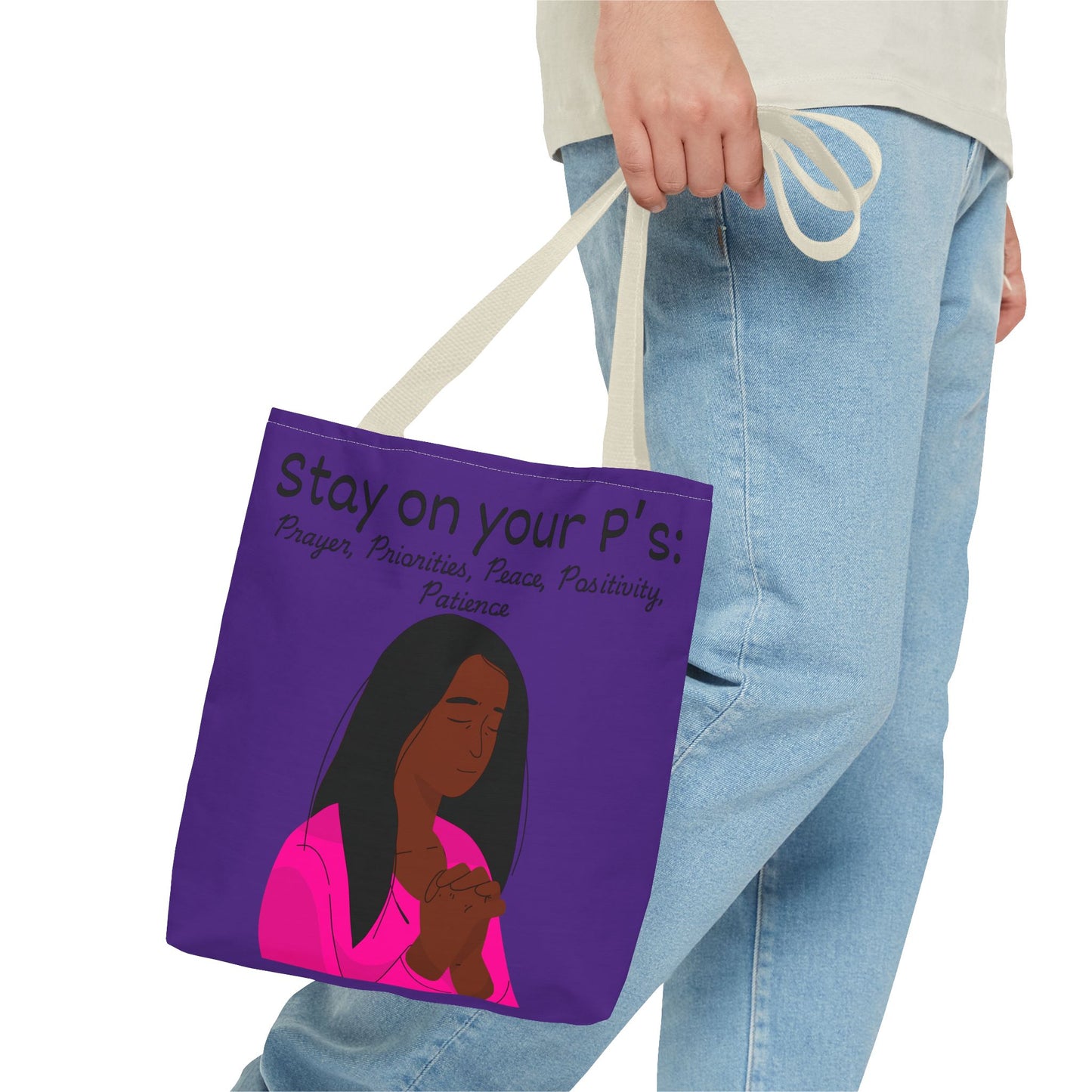Empowering Prayer Tote Bag - Stay on Your P's: Prayer, Priorities, Peace, Positivity, Patience, Spiritual Gift, Christian Accessory, [...]