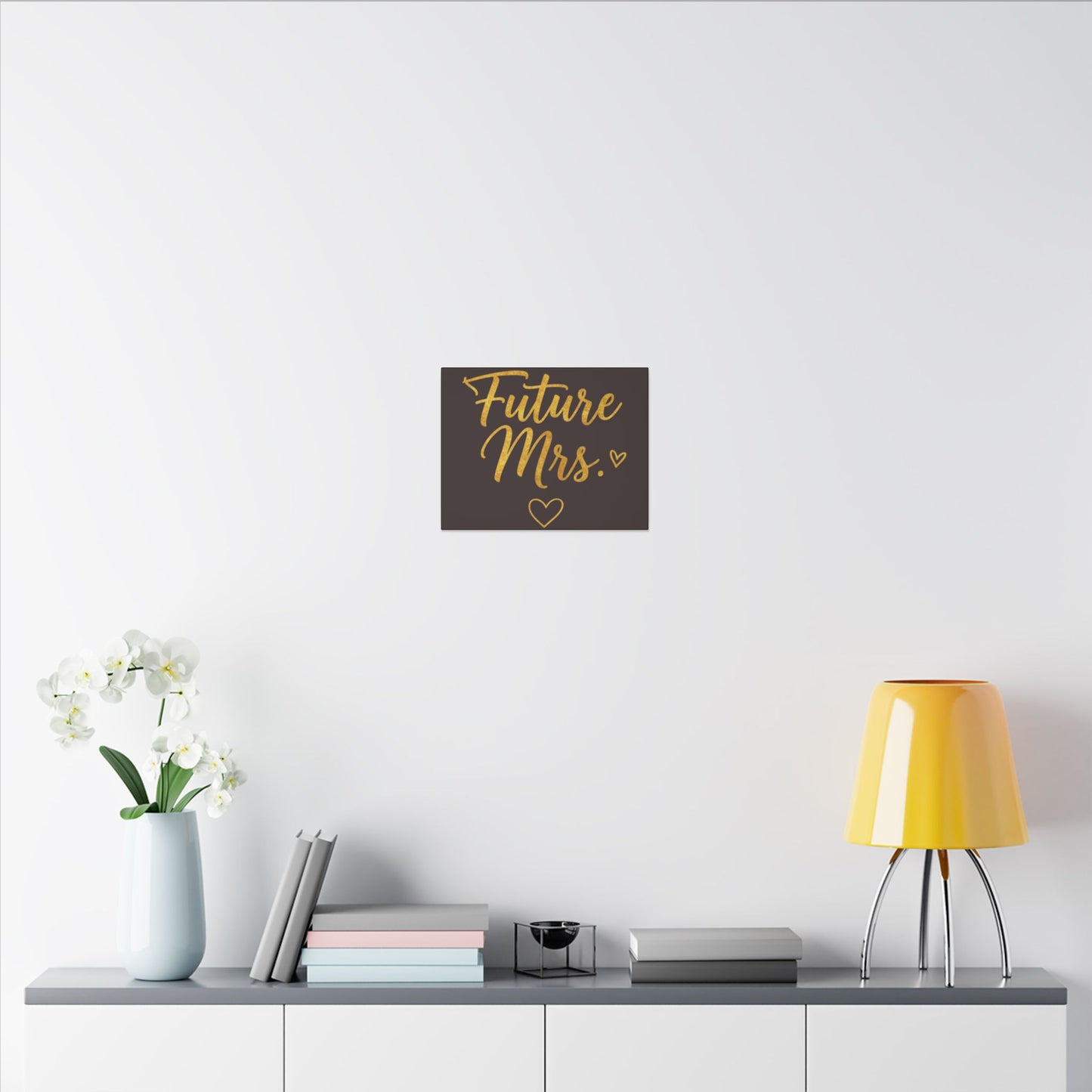 Future Mrs. Canvas Wall Art — Gold Script Bridal Shower & Bachelorette Decoration
