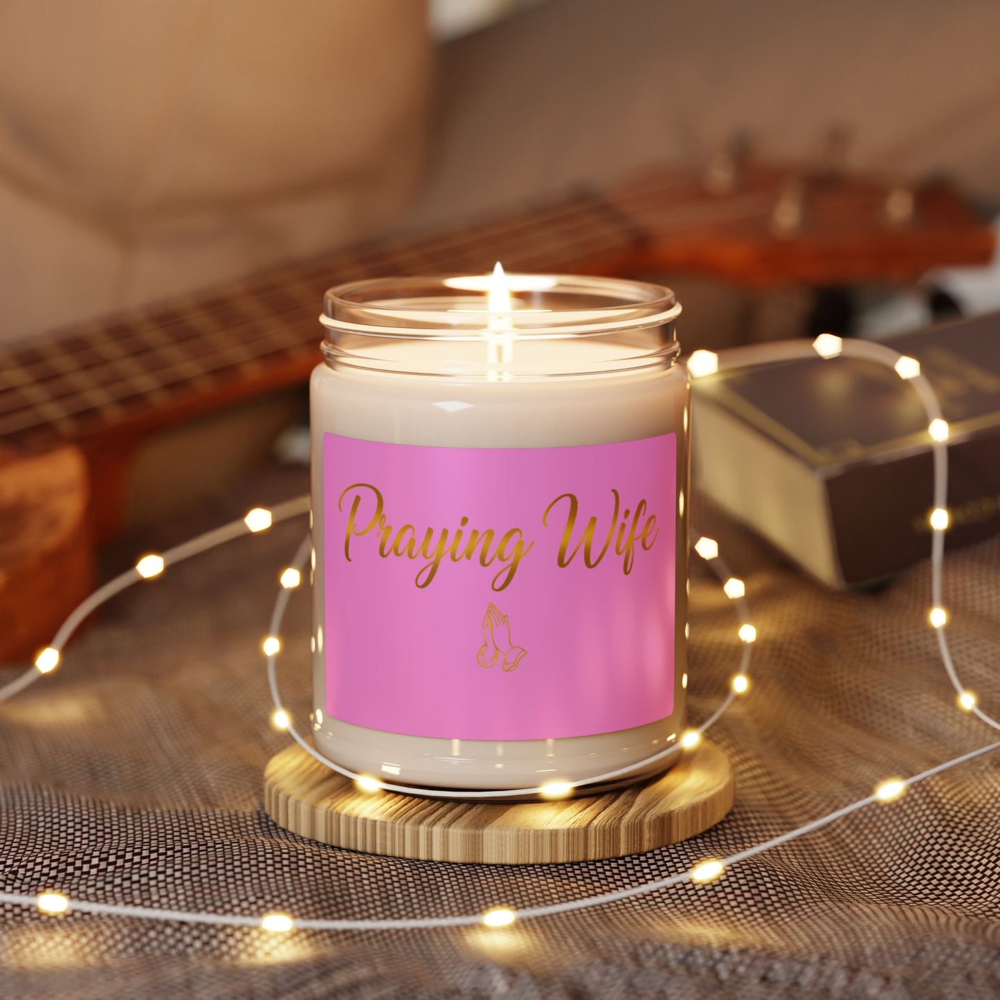 Praying Wife Scented Soy Candle — 9oz Inspirational Pink Jar