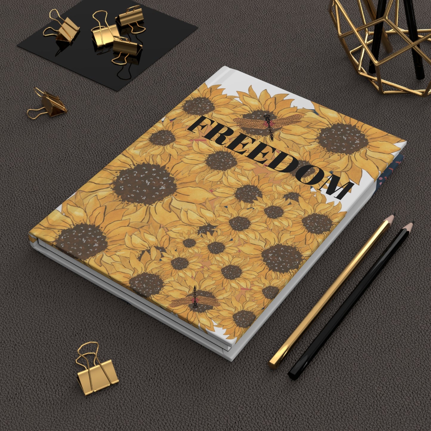 Floral Freedom Journal, Sunflower Notebook for Creativity, Butterfly Diary for Gifts, Inspirational Writing, Self-Care Planner