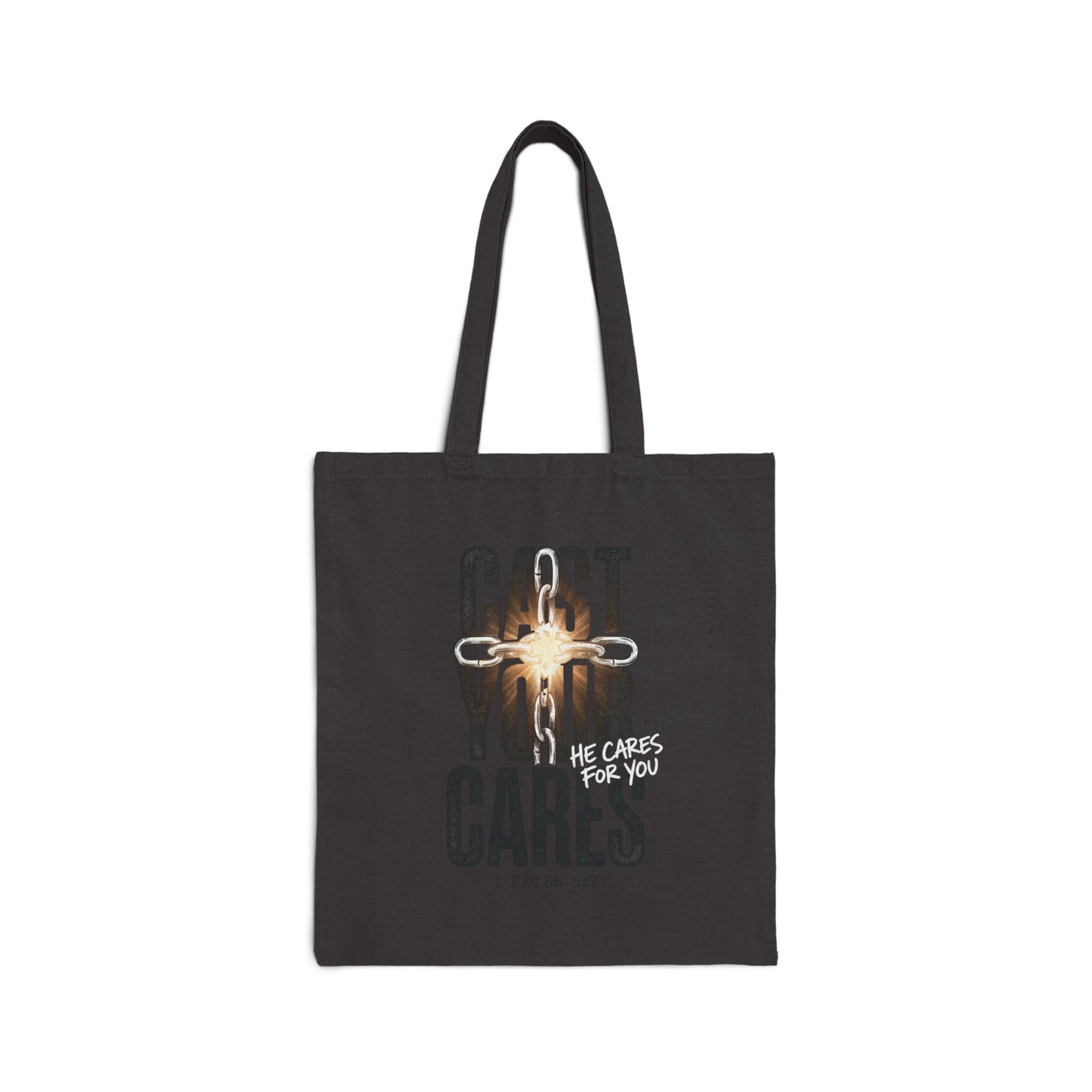 Cast Your Cares Tote | Christian Streetwear, Scripture 1 Peter 5:7