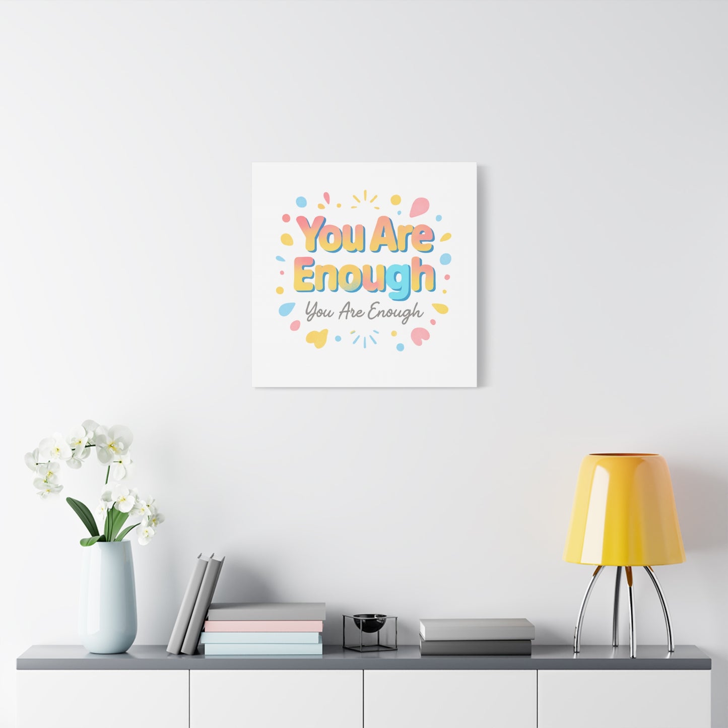 You Are Enough Canvas Wall Art — Inspirational Motivational Home Decor