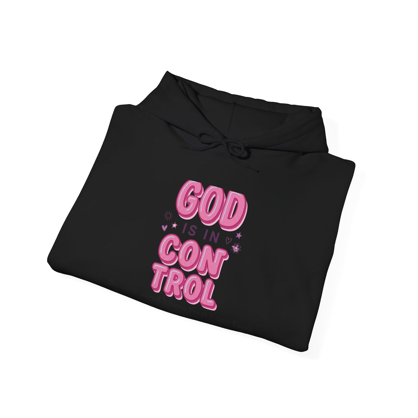 God Is in Control Hoodie | Christian Rainbow Script, Playful Faith Apparel