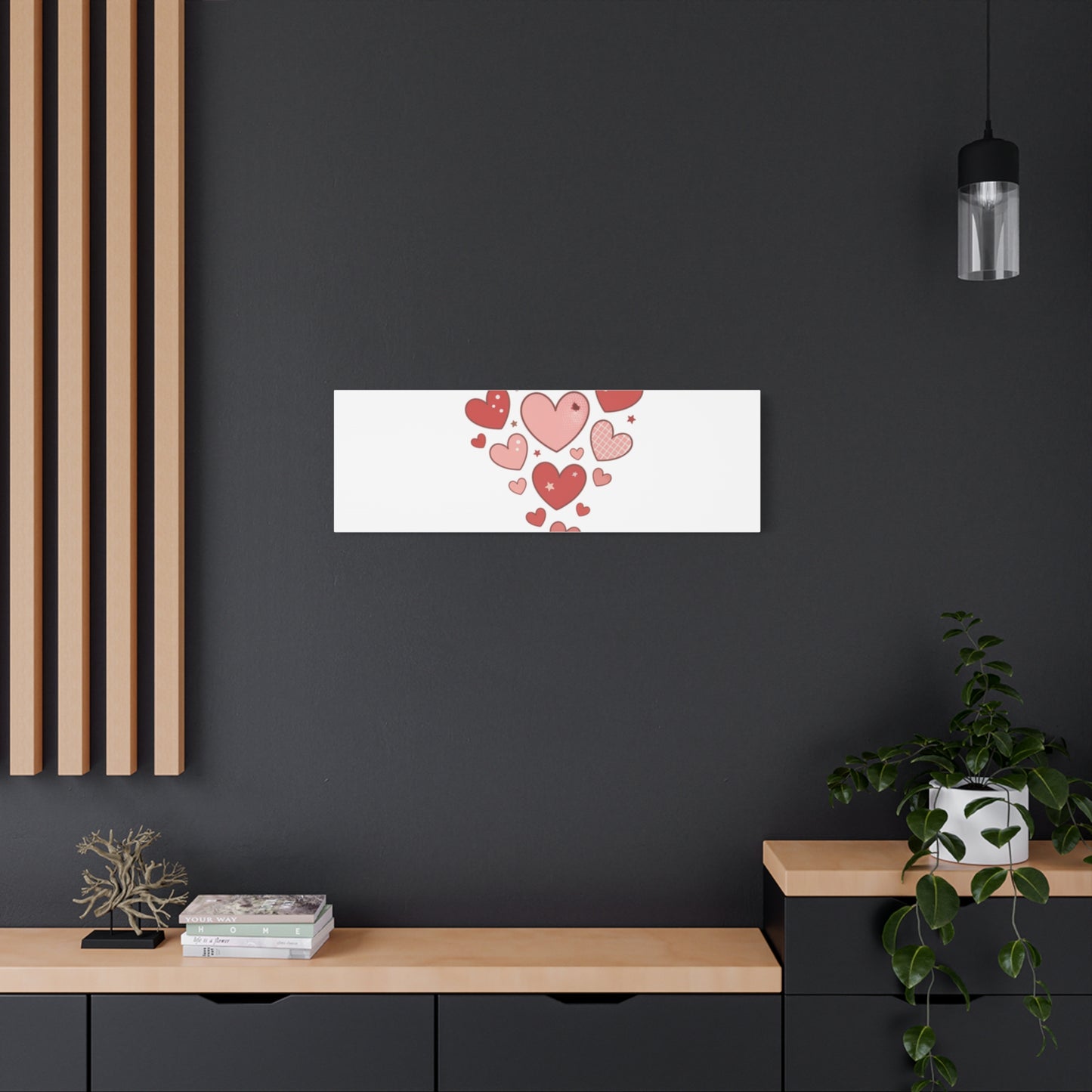 Love Yourself Canvas Wall Art — Watercolor Hearts Inspirational Home Decor