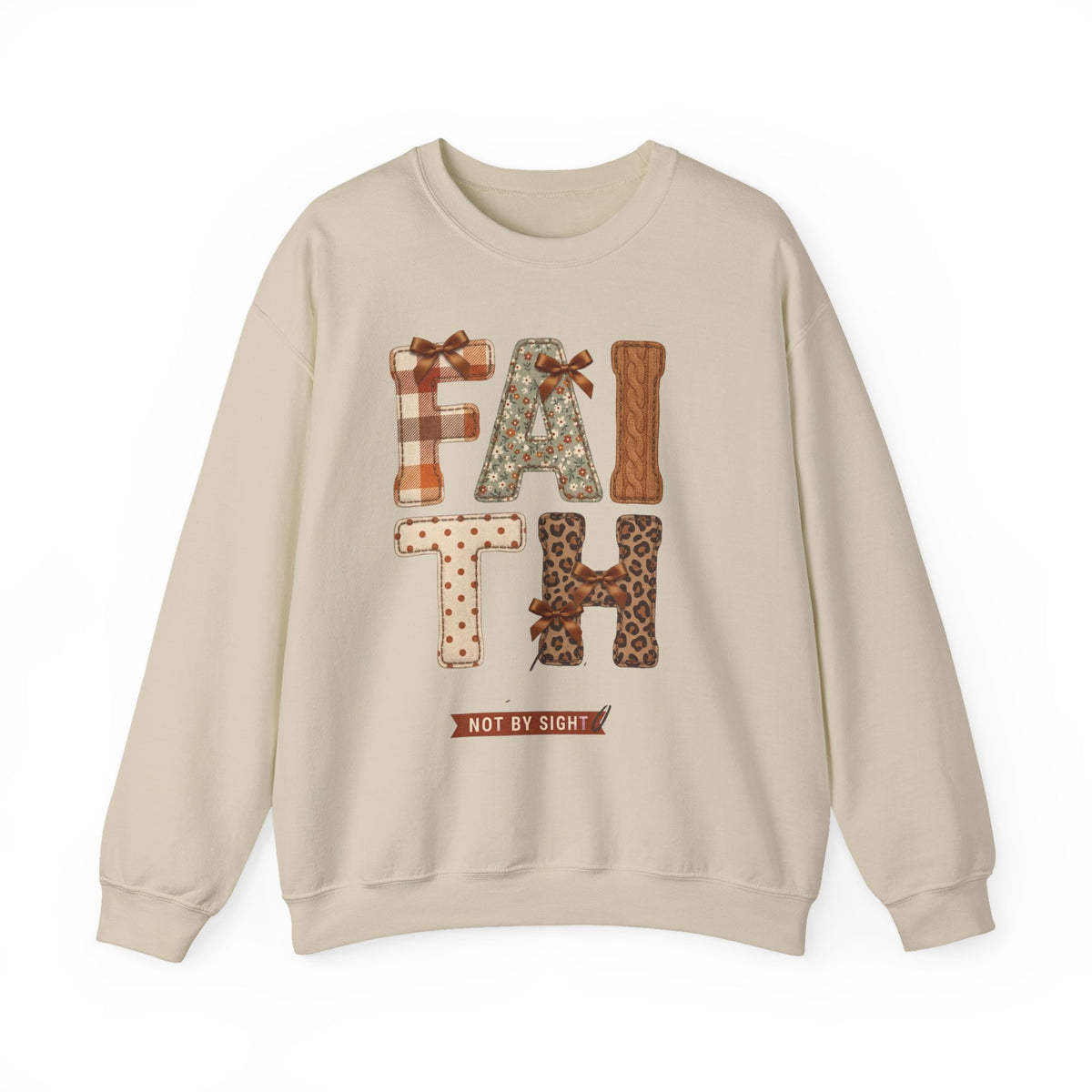 Faith Fall Crewneck Sweatshirt | Christian Autumn, Leaves & Plaid