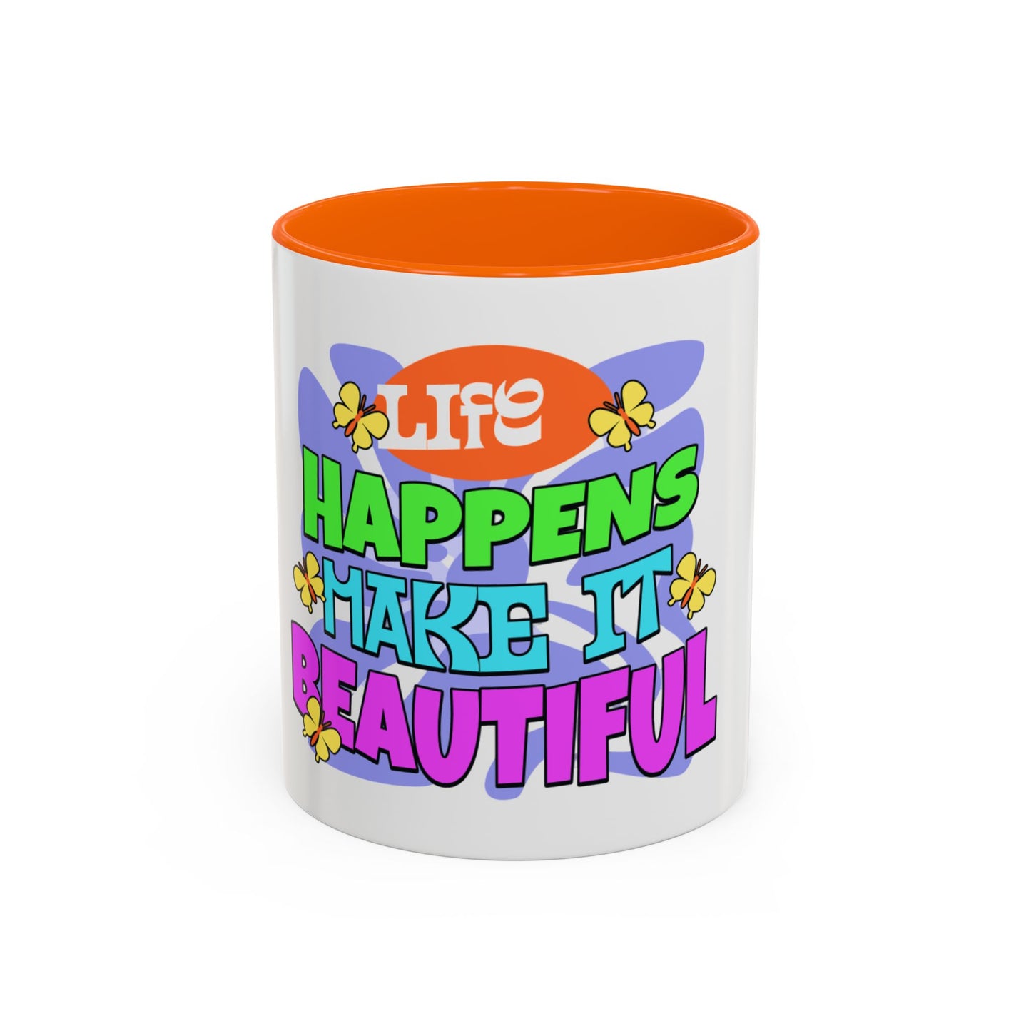 Vibrant Life Happens Coffee Mug - 11oz & 15oz - Motivational & Colorful Design