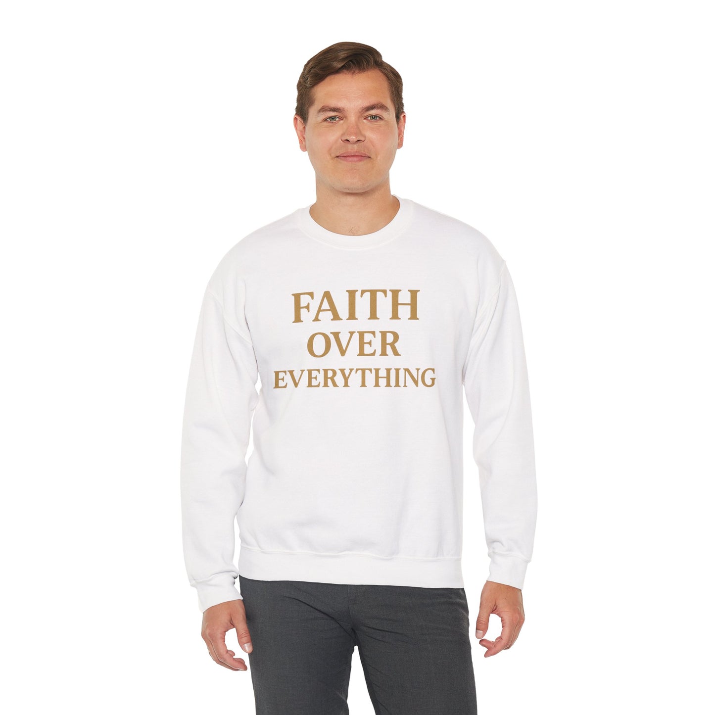Faith Over Everything Crewneck Sweatshirt – Inspirational Christian Pullover