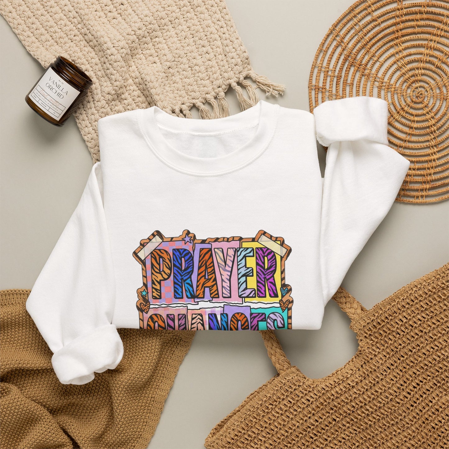 Prayer Changes Things Sweatshirt | Christian rainbow scripture, mixed-font faith