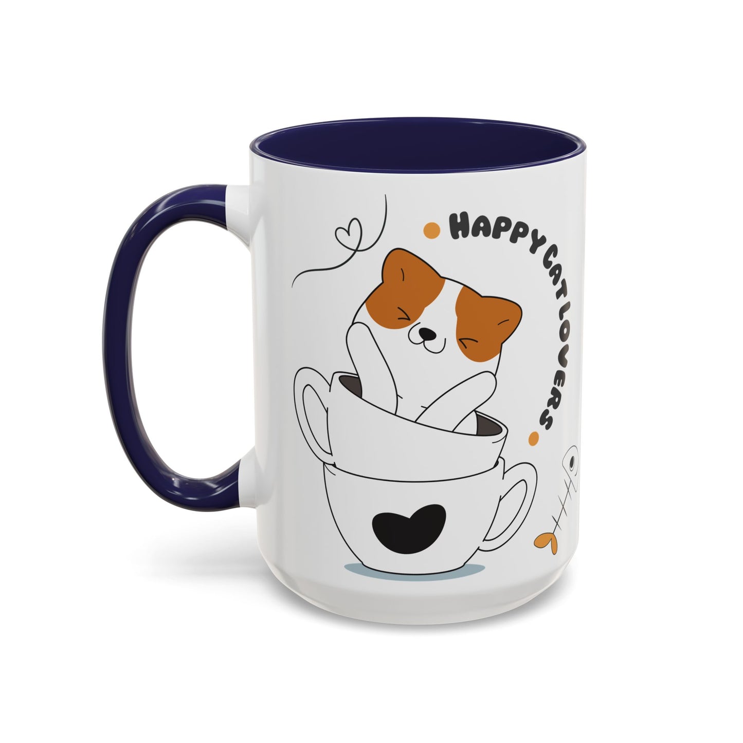 Whimsical Cat Lovers Coffee Mug | Cute Cat Decor, Gift for Pet Owners, Fun Design, Coffee Lover's Gift, Black Accent Mug