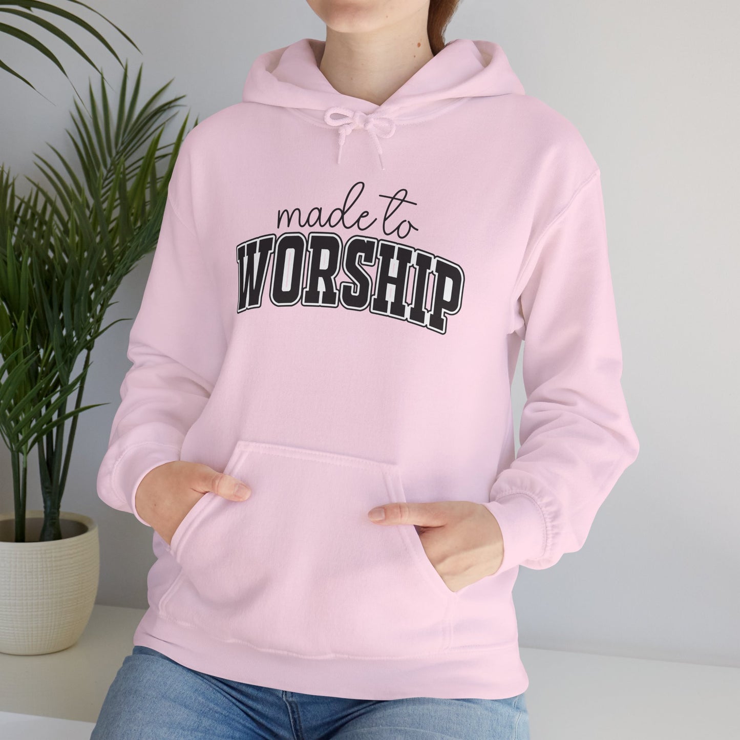 Christian Graphic Hoodie - 'Made to Worship' Pullover
