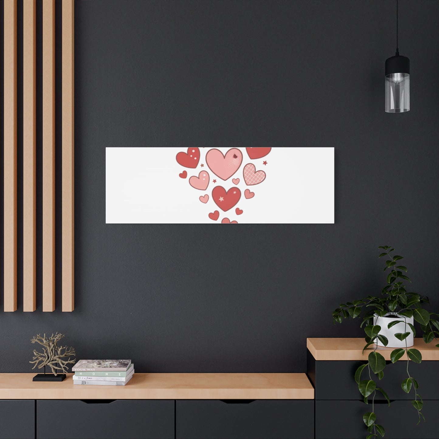 Love Yourself Canvas Wall Art — Watercolor Hearts Inspirational Home Decor