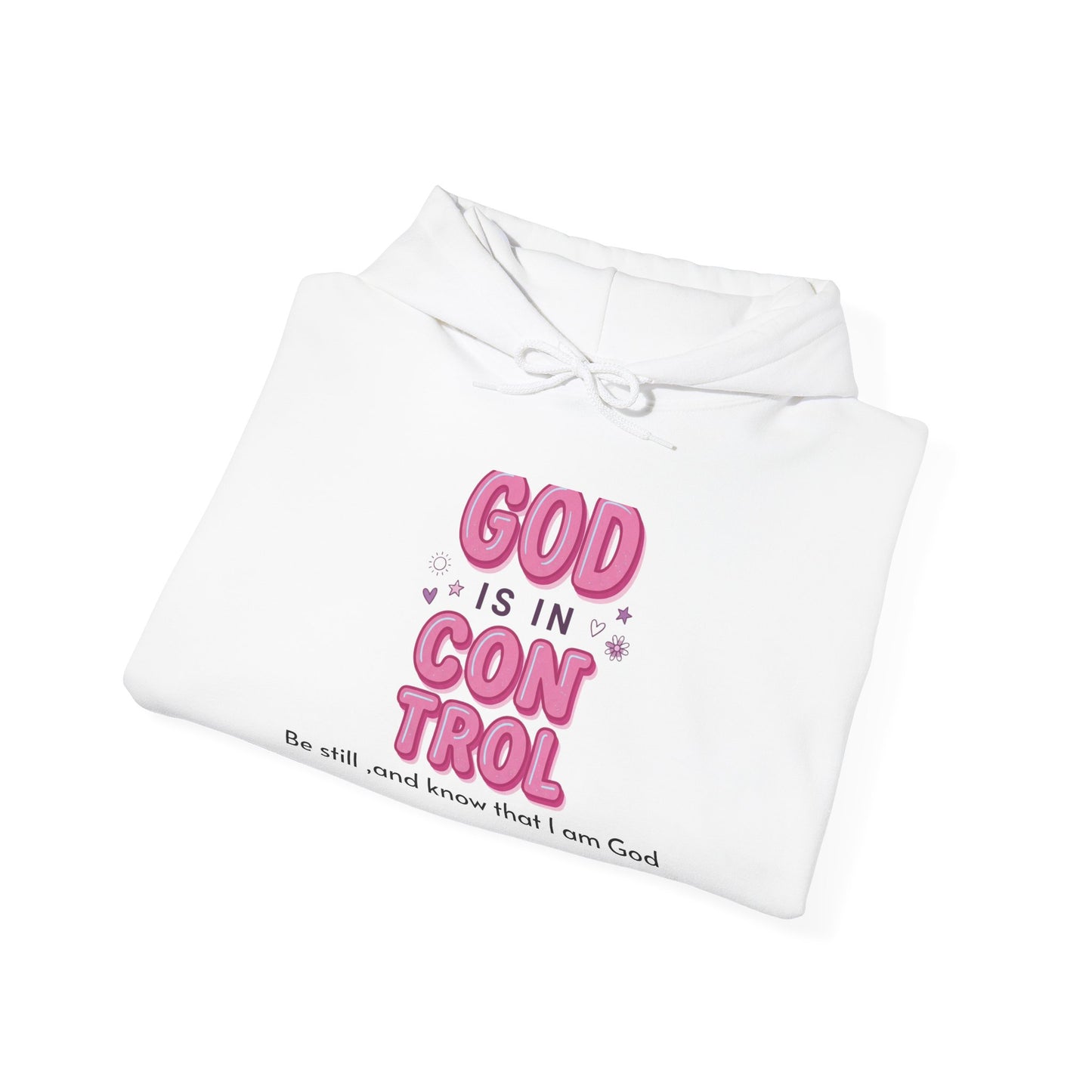 God Is in Control Hoodie | Christian Rainbow Script, Playful Faith Apparel