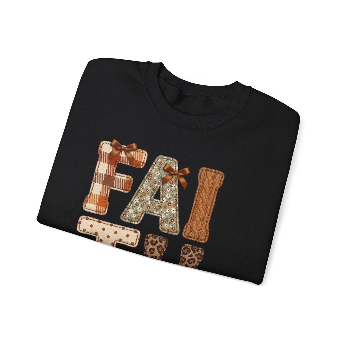 Faith Fall Crewneck Sweatshirt | Christian Autumn, Leaves & Plaid