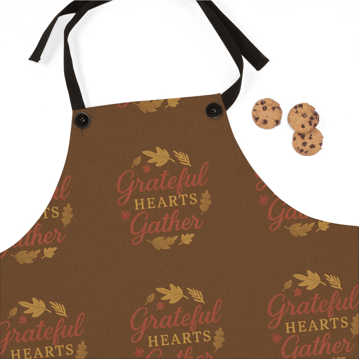 Thanksgiving Apron - "Grateful Hearts Gather" All Over Print