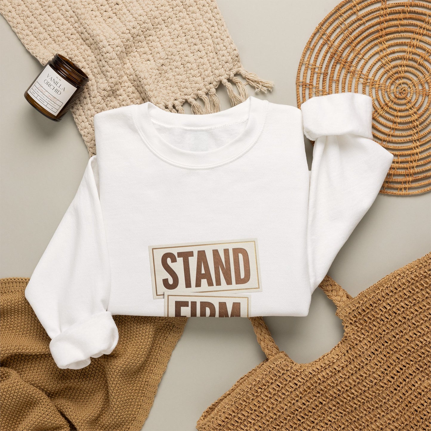Stand Firm Always Sweatshirt | Christian Streetwear, Bold Typography, Distressed