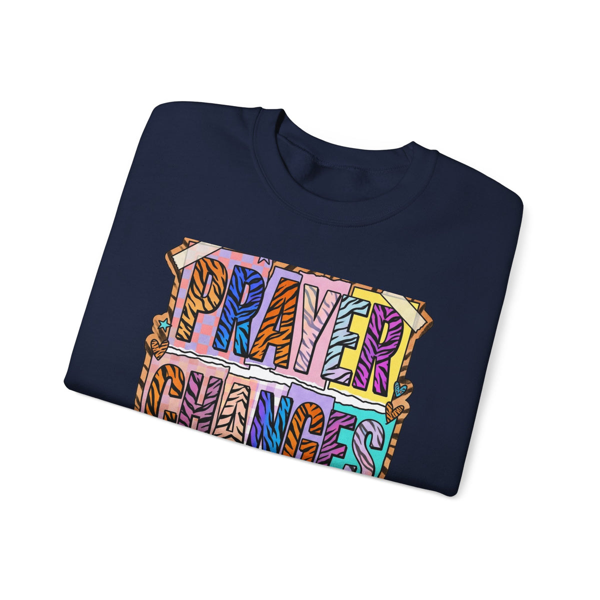 Prayer Changes Things Sweatshirt | Christian rainbow scripture, mixed-font faith