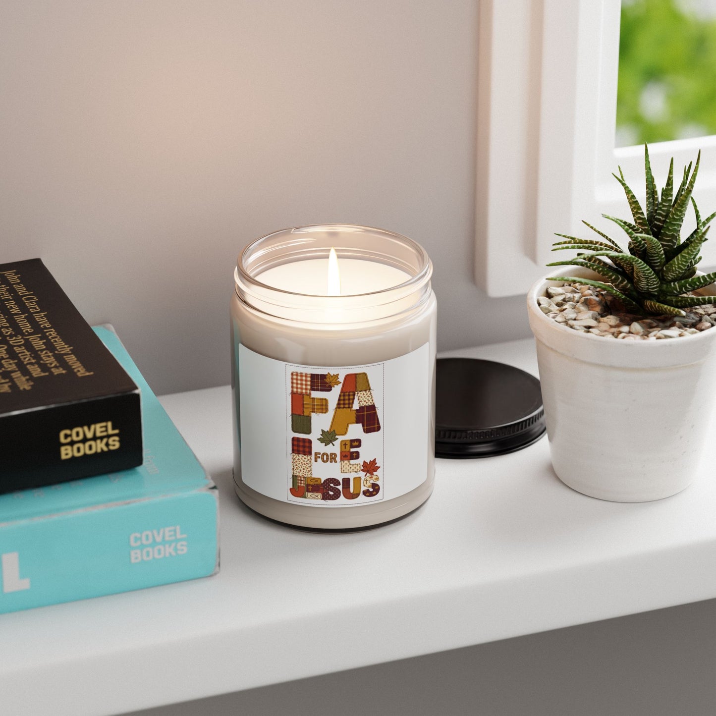 Fall Plaid 'Fall for Jesus' Candle | Thanksgiving Soy Candle