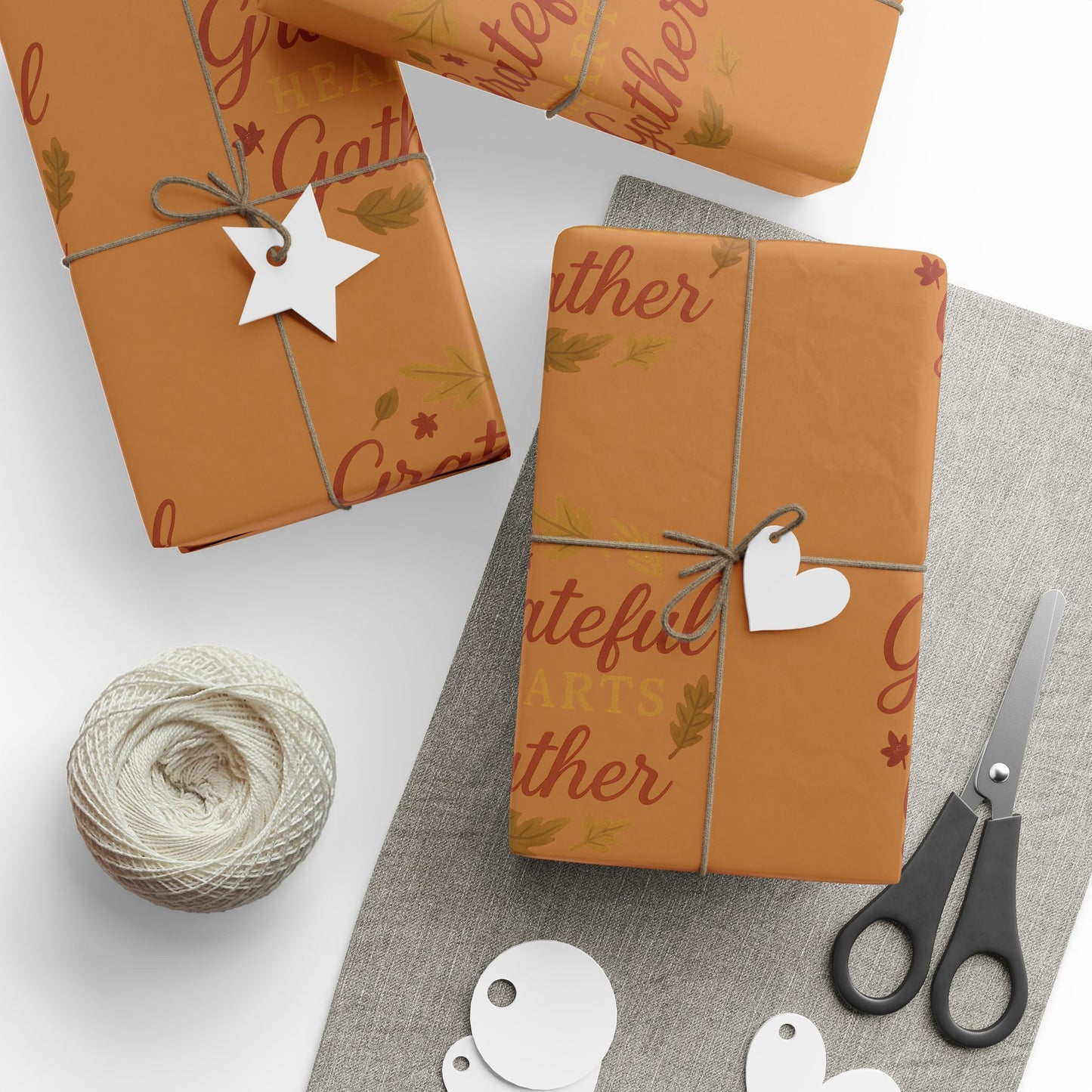 Autumn Gather Wrapping Paper – Grateful Gather Design for Festive Gift Wrapping