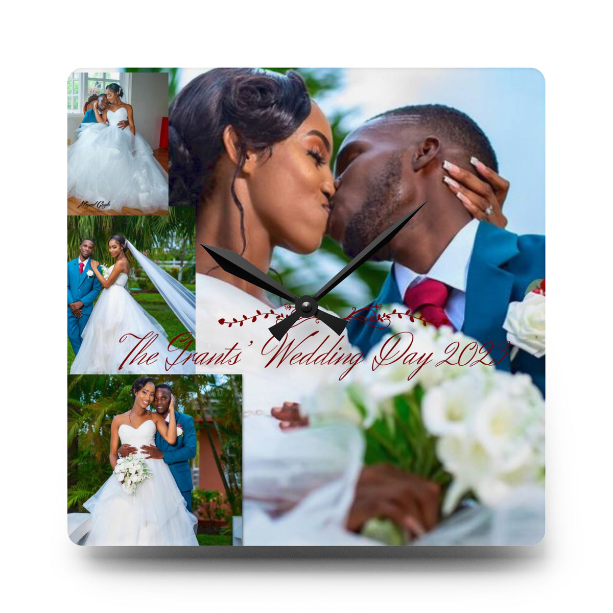 Our Wedding Day – Personalised Wedding Photo Clock | Custom Couple Keepsake Gift