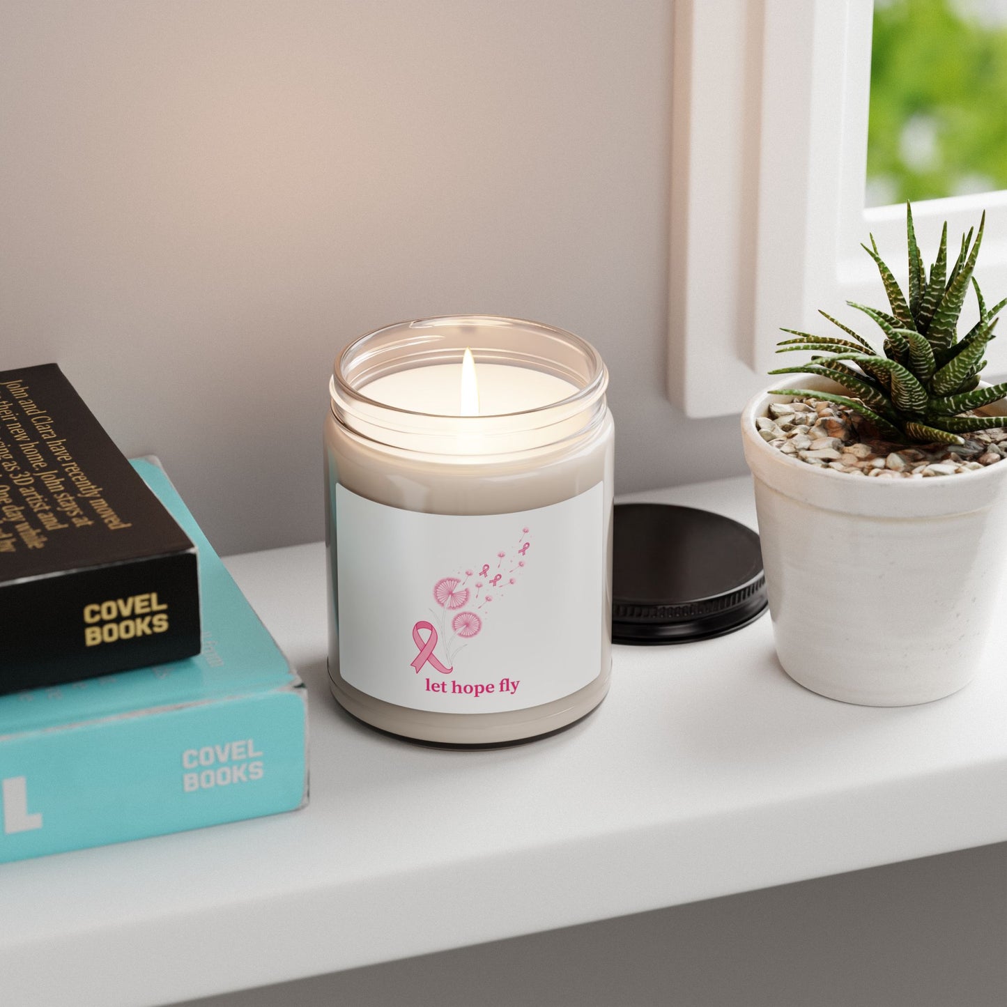 Let Hope Fly Breast Cancer Awareness Candle | Pink Ribbon Soy Candle