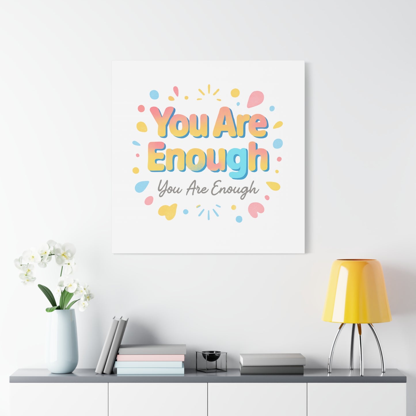 You Are Enough Canvas Wall Art — Inspirational Motivational Home Decor