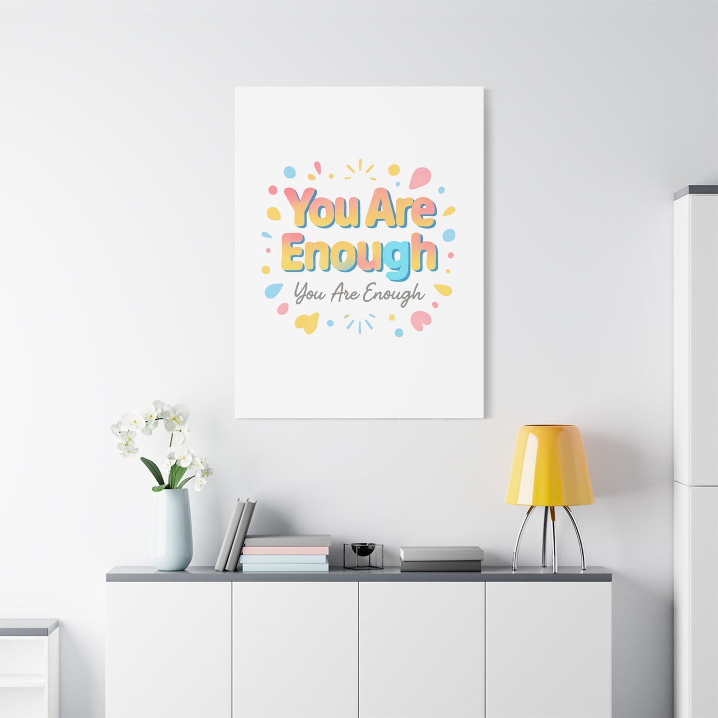 You Are Enough Canvas Wall Art — Inspirational Motivational Home Decor