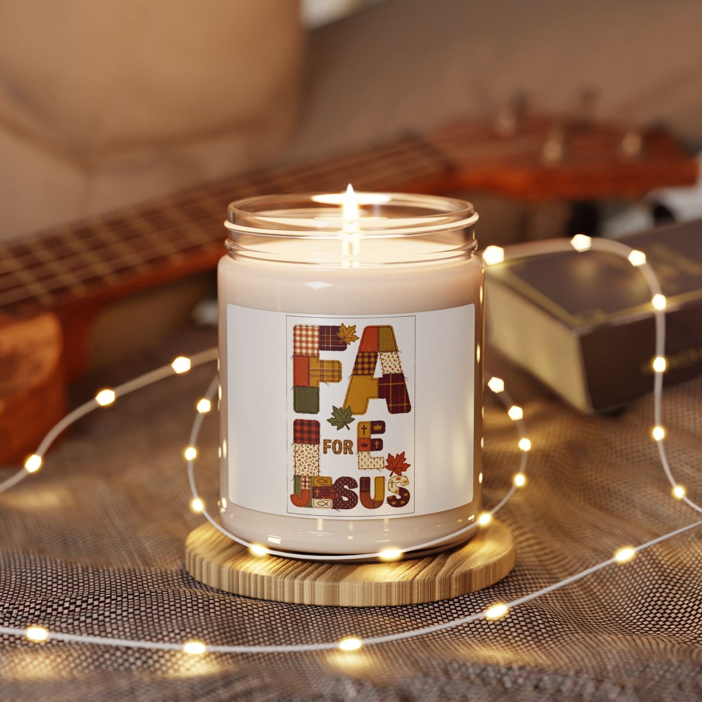 Fall Plaid 'Fall for Jesus' Candle | Thanksgiving Soy Candle