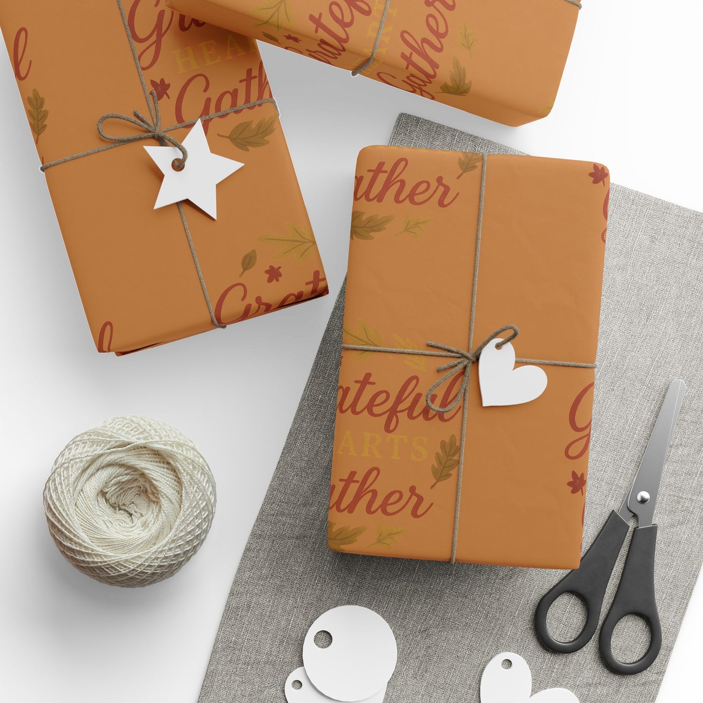 Autumn Gather Wrapping Paper – Grateful Gather Design for Festive Gift Wrapping