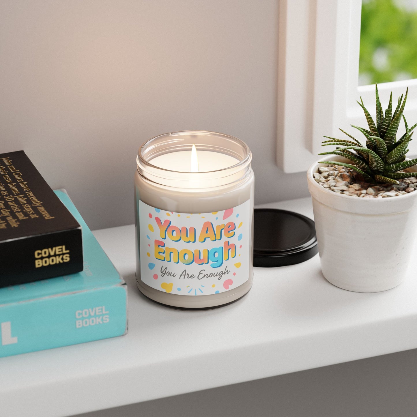 You Are Enough — 9oz Scented Soy Candle (Positive Affirmation)