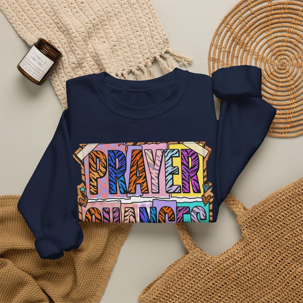 Prayer Changes Things Sweatshirt | Christian rainbow scripture, mixed-font faith