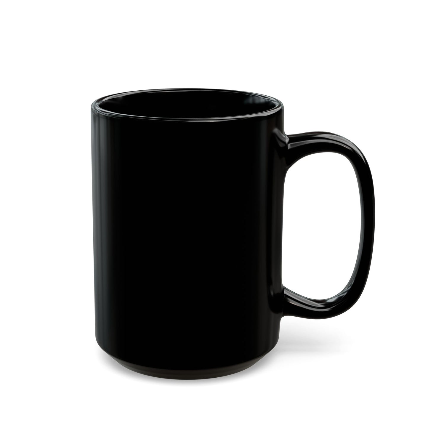 Love God Nuff Yellow Type Mug — Bold Black Coffee Mug (11oz & 15oz)