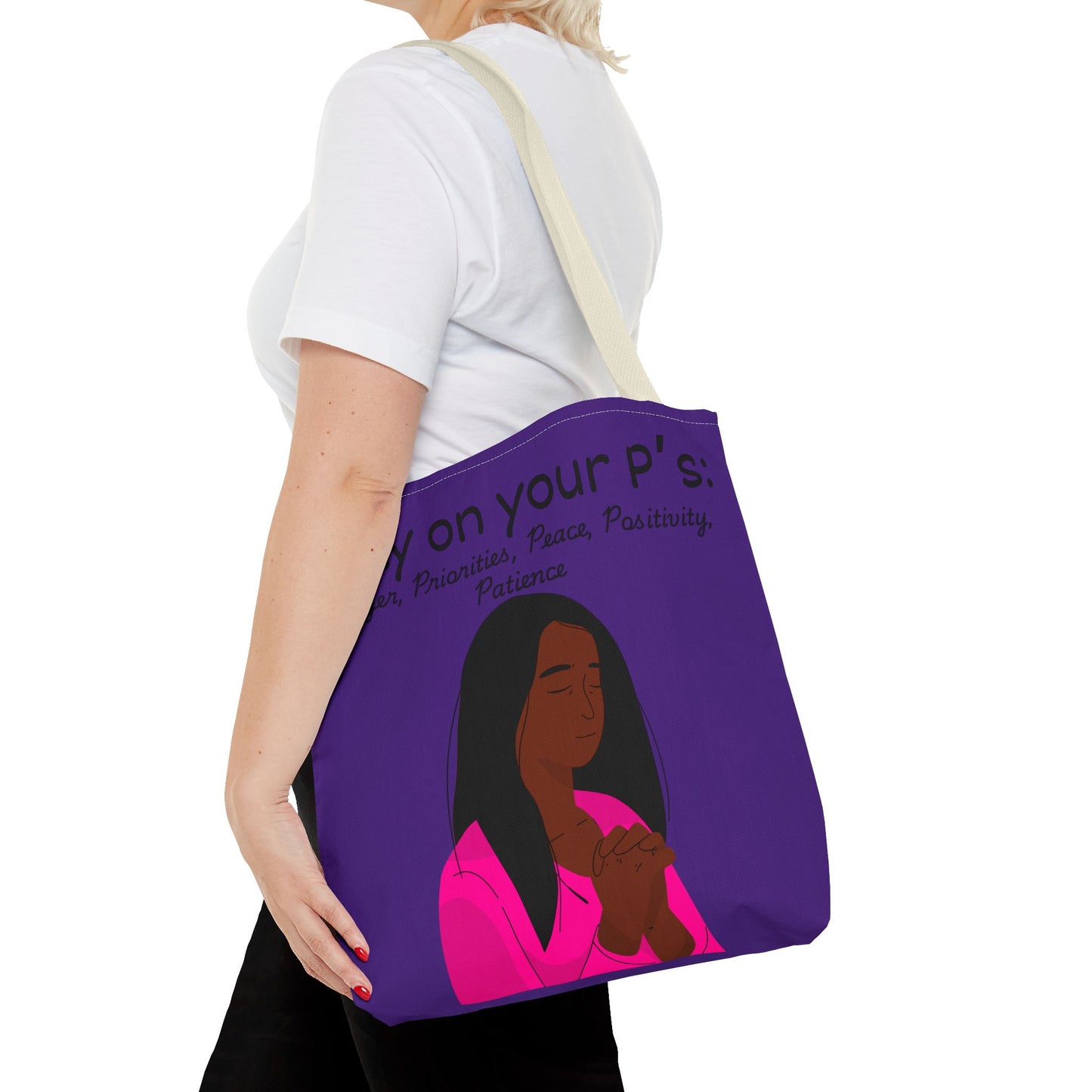 Empowering Prayer Tote Bag - Stay on Your P's: Prayer, Priorities, Peace, Positivity, Patience, Spiritual Gift, Christian Accessory, [...]