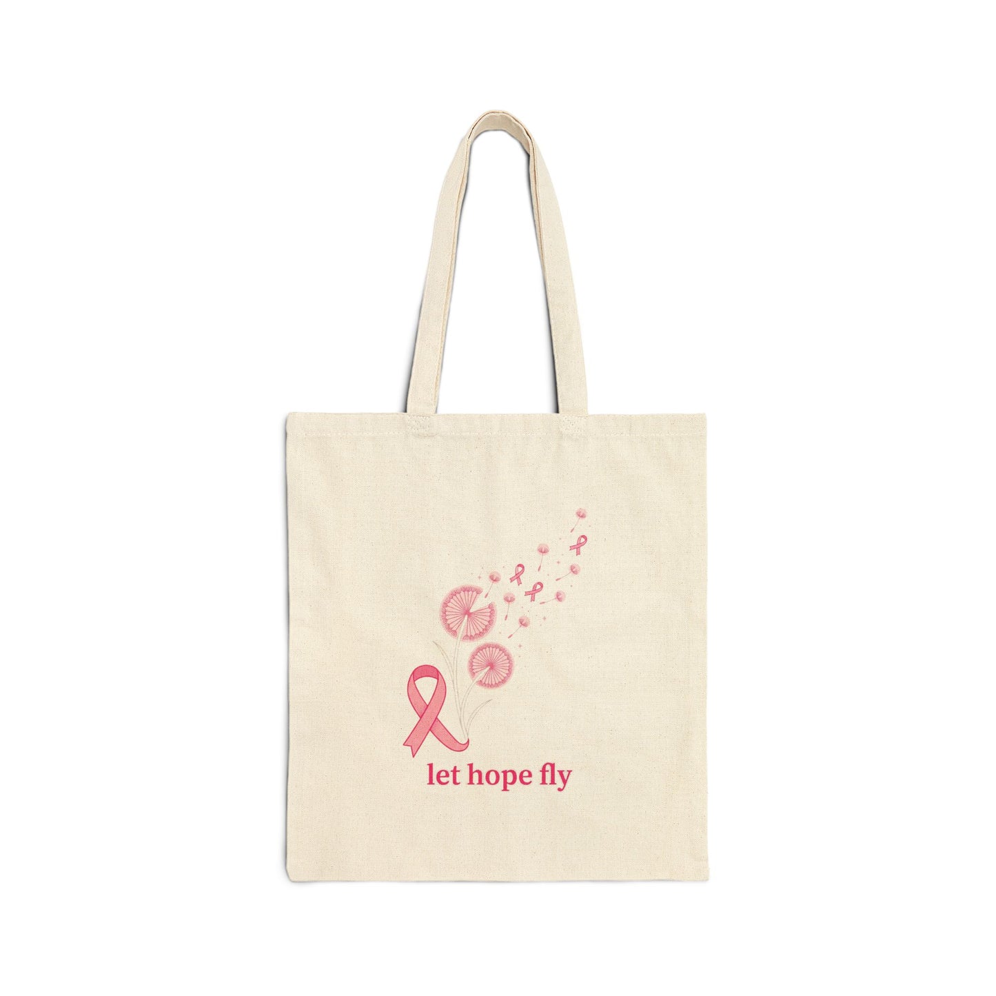 Let Hope Fly Pink Ribbon Tote | Breast Cancer Awareness, Canvas