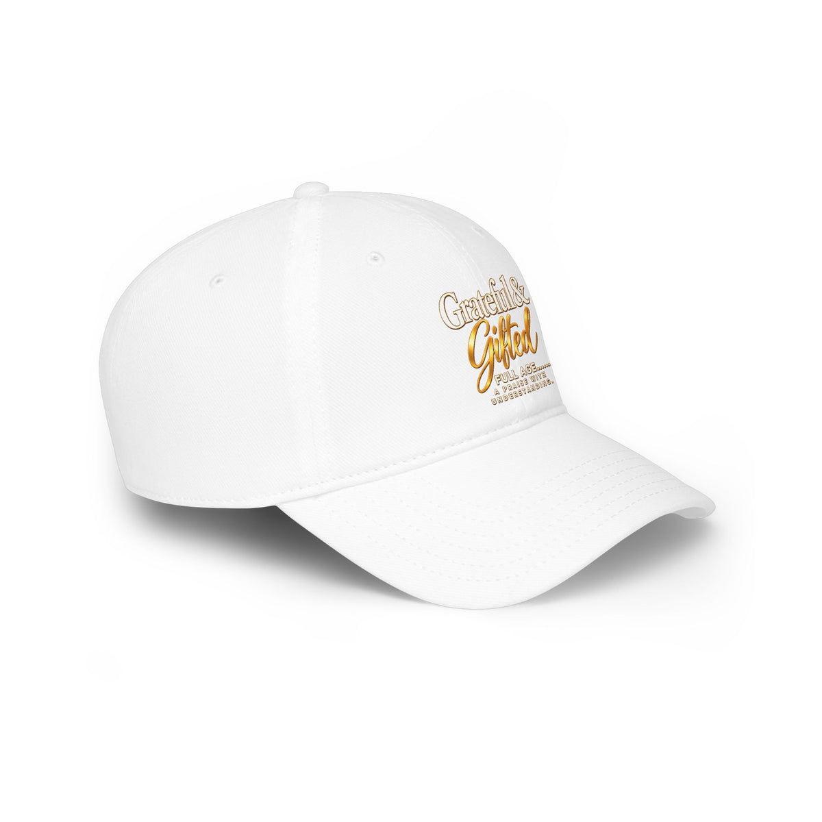 Baseball Cap — "Grateful & Gifted" Embroidered Red Low-Profile Hat