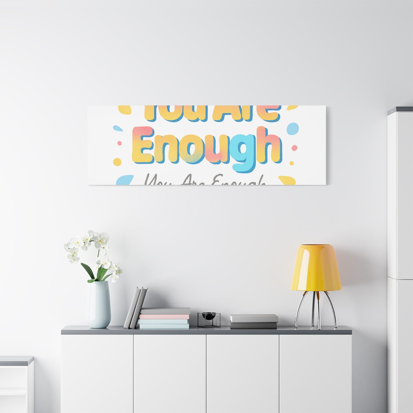 You Are Enough Canvas Wall Art — Inspirational Motivational Home Decor