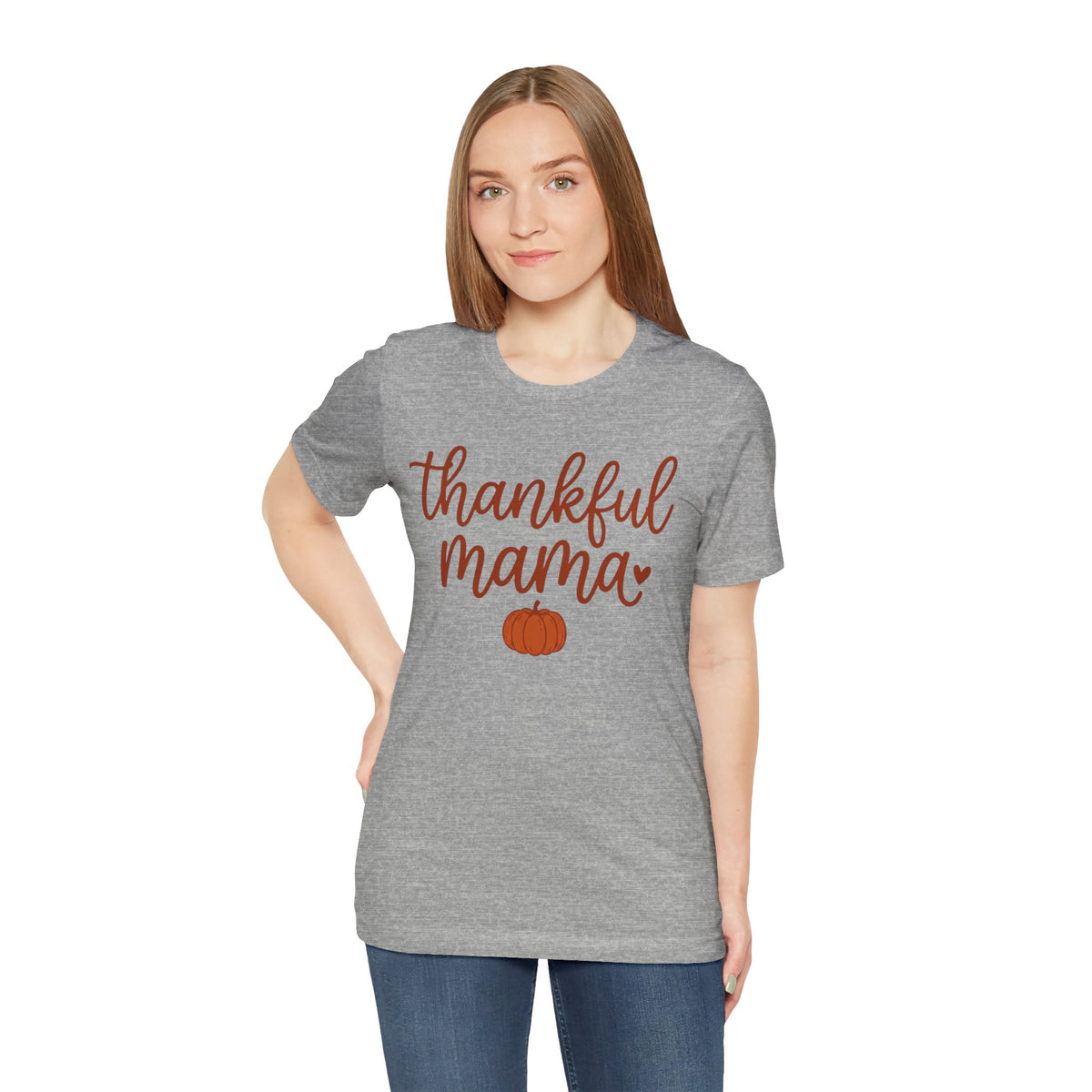 Thankful Mama Tee | Thanksgiving pumpkin mom shirt, fall harvest apparel